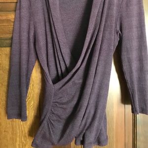 Michael Stars Faux wrap purple shimmer top